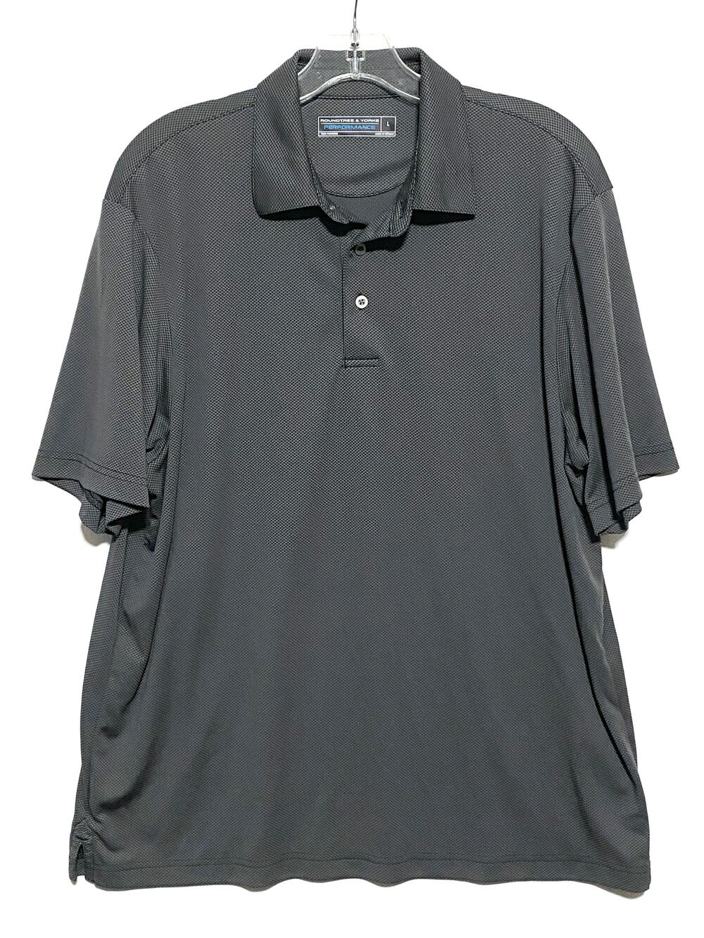 Roundtree & Yorke Performance Golf Polo Shirt Mens L Golf Business Casual Preppy